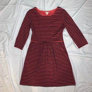 Pink and navy blue striped J.CREW dress